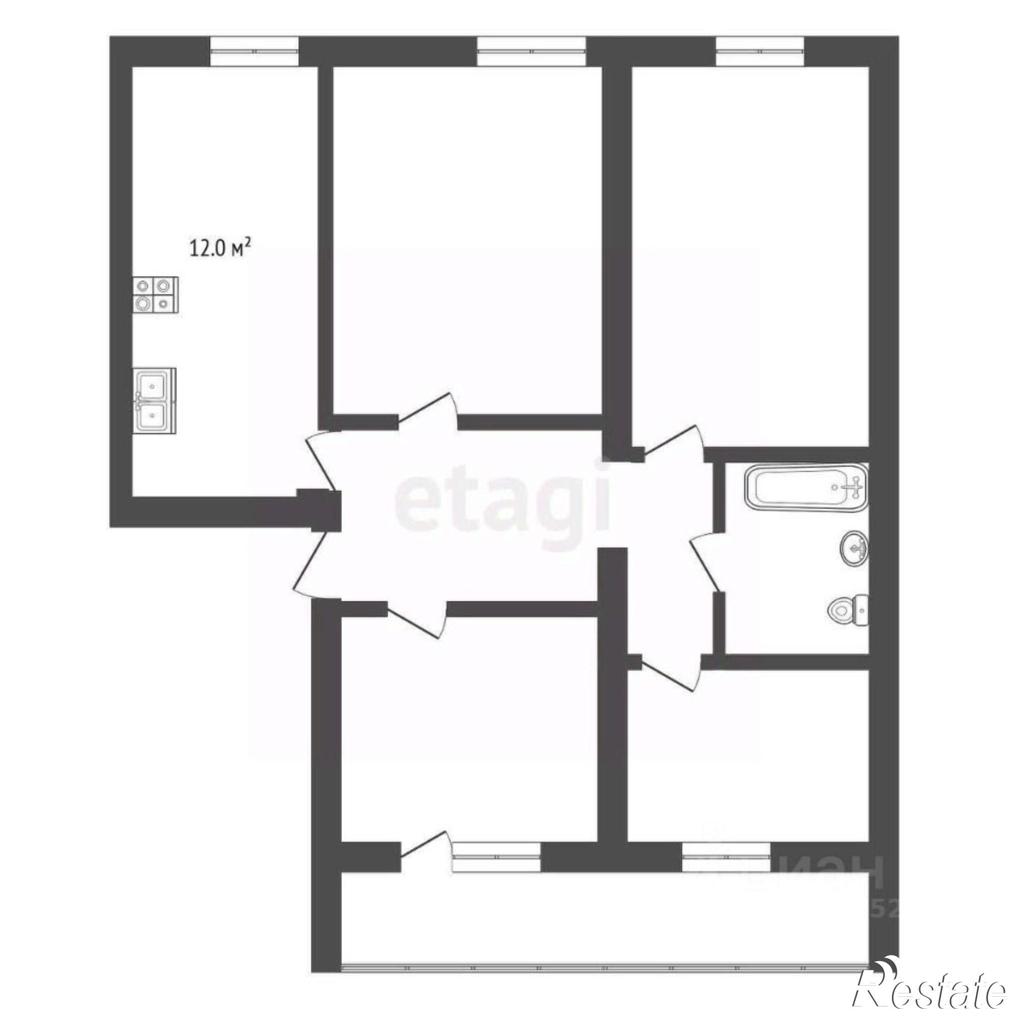 Купить квартиру за 3 650 000 рублей на ул 50 лет Октября, 63а