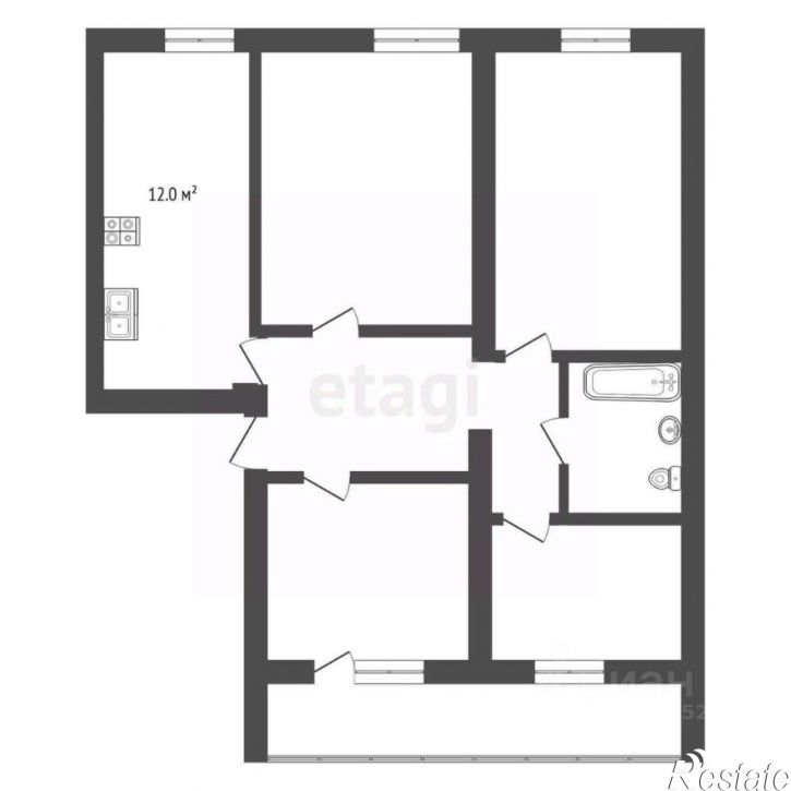 4-комн квартира ул 50 лет Октября, 63а,  д. 63а