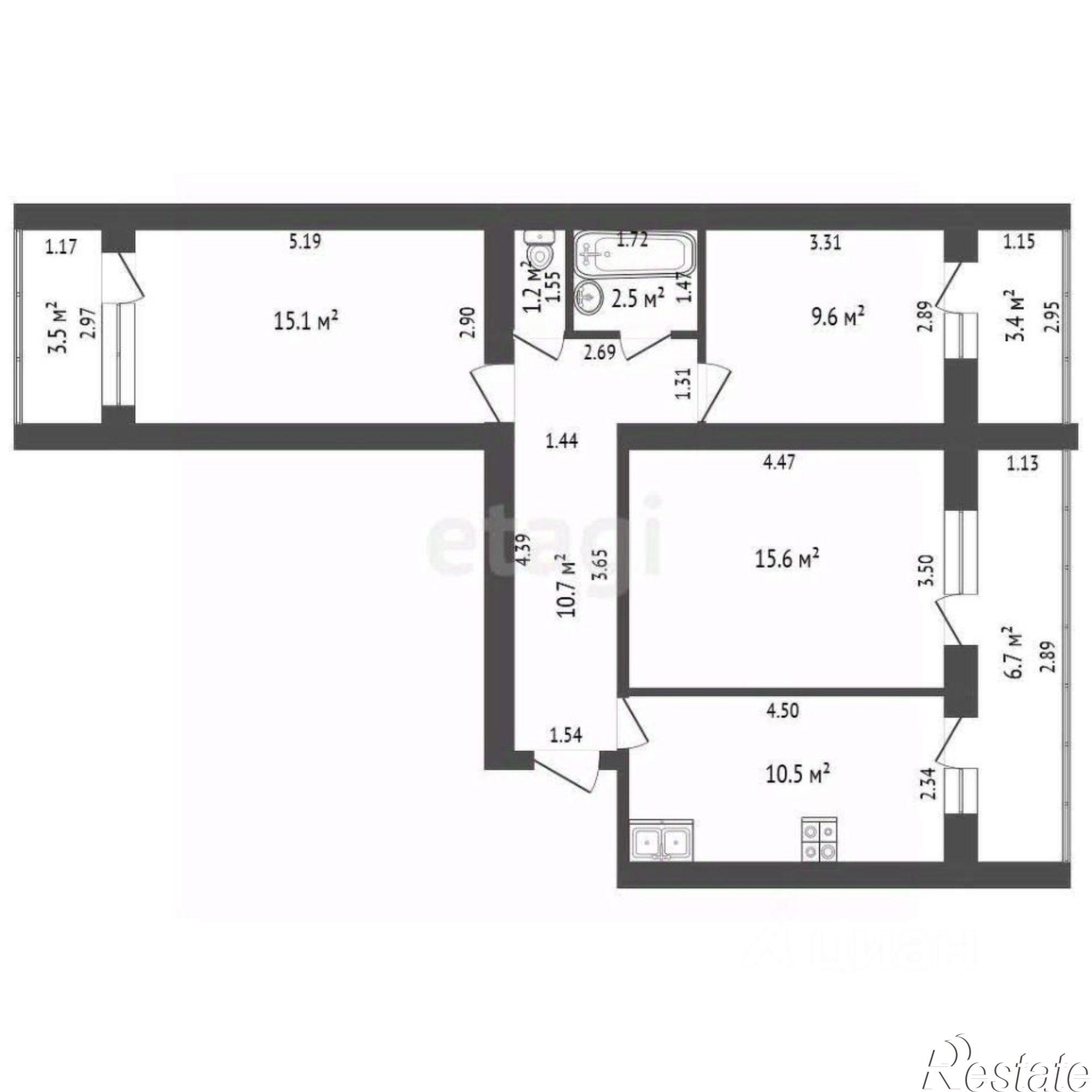 Купить квартиру за 6 300 000 рублей на Солнечный проезд, 5