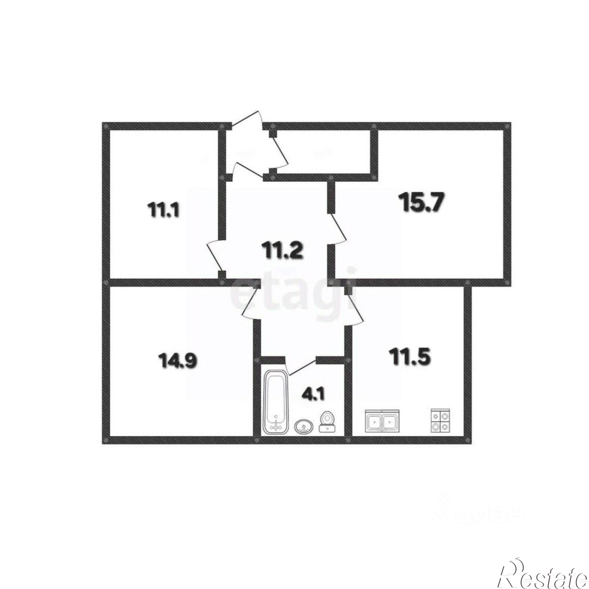 Купить квартиру за 2 700 000 рублей на Привокзальная улица, 6Б