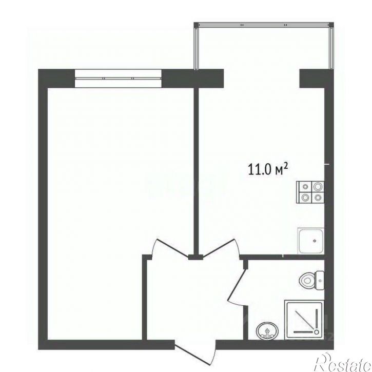 1-комн квартира улица Шумакова, 8,  д. 8