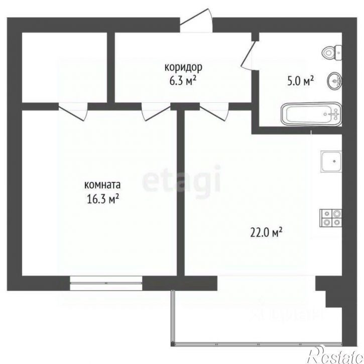 1-комн квартира