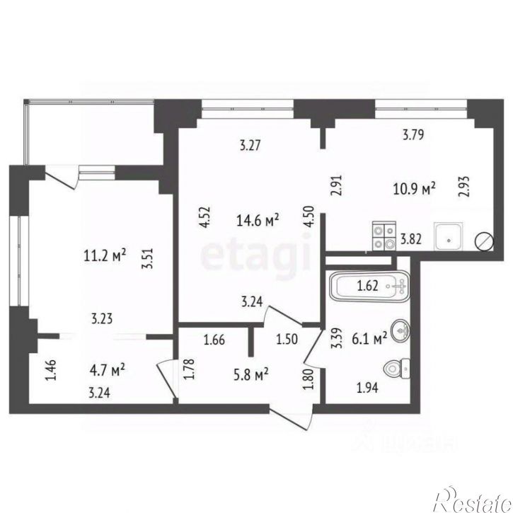 2-комн квартира переулок Малиновского, 18,  д. 18