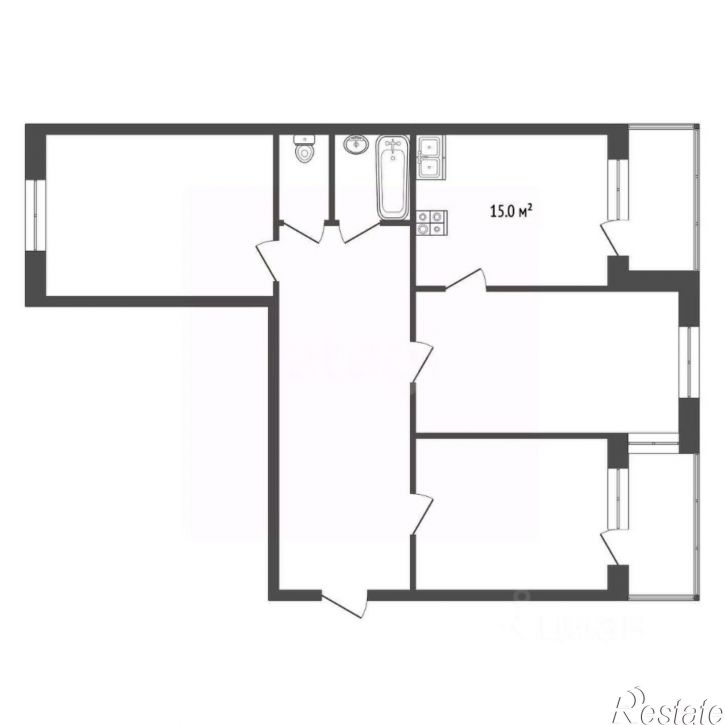 3-комн квартира улица Косякина, 49,  д. 49