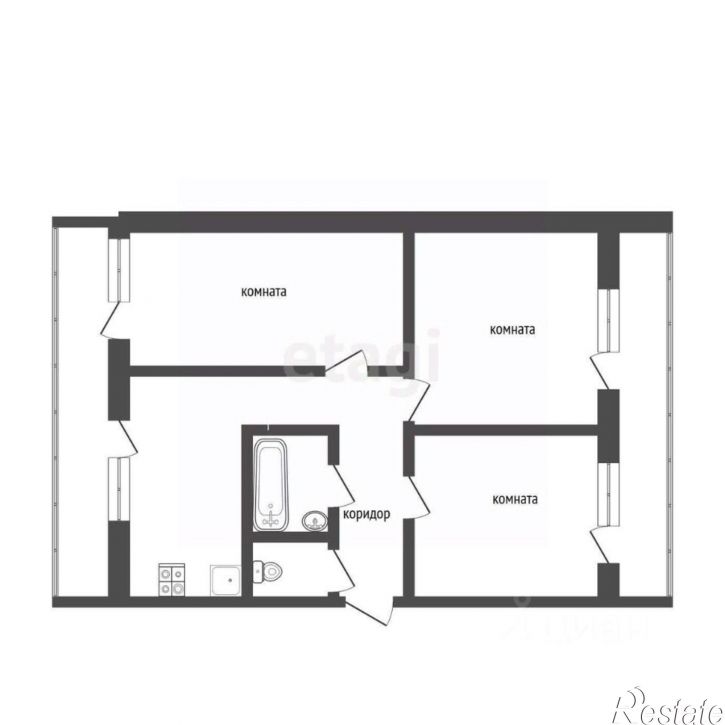 3-комн квартира улица Волкова, 22,  д. 22