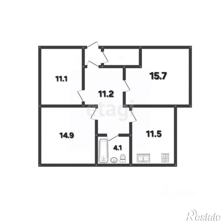 3-комн квартира Привокзальная улица, 6Б,  д. 6Б