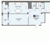 2-комн, 84 кв м, этаж 8/12 ул Серова, 468/3