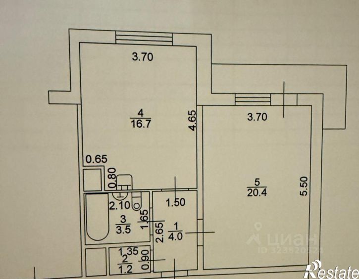 1-комн квартира улица Калинина, 11,  д. 11