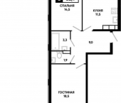 2-комн, 62 кв м, этаж 18/19 Российский пр-кт, 16