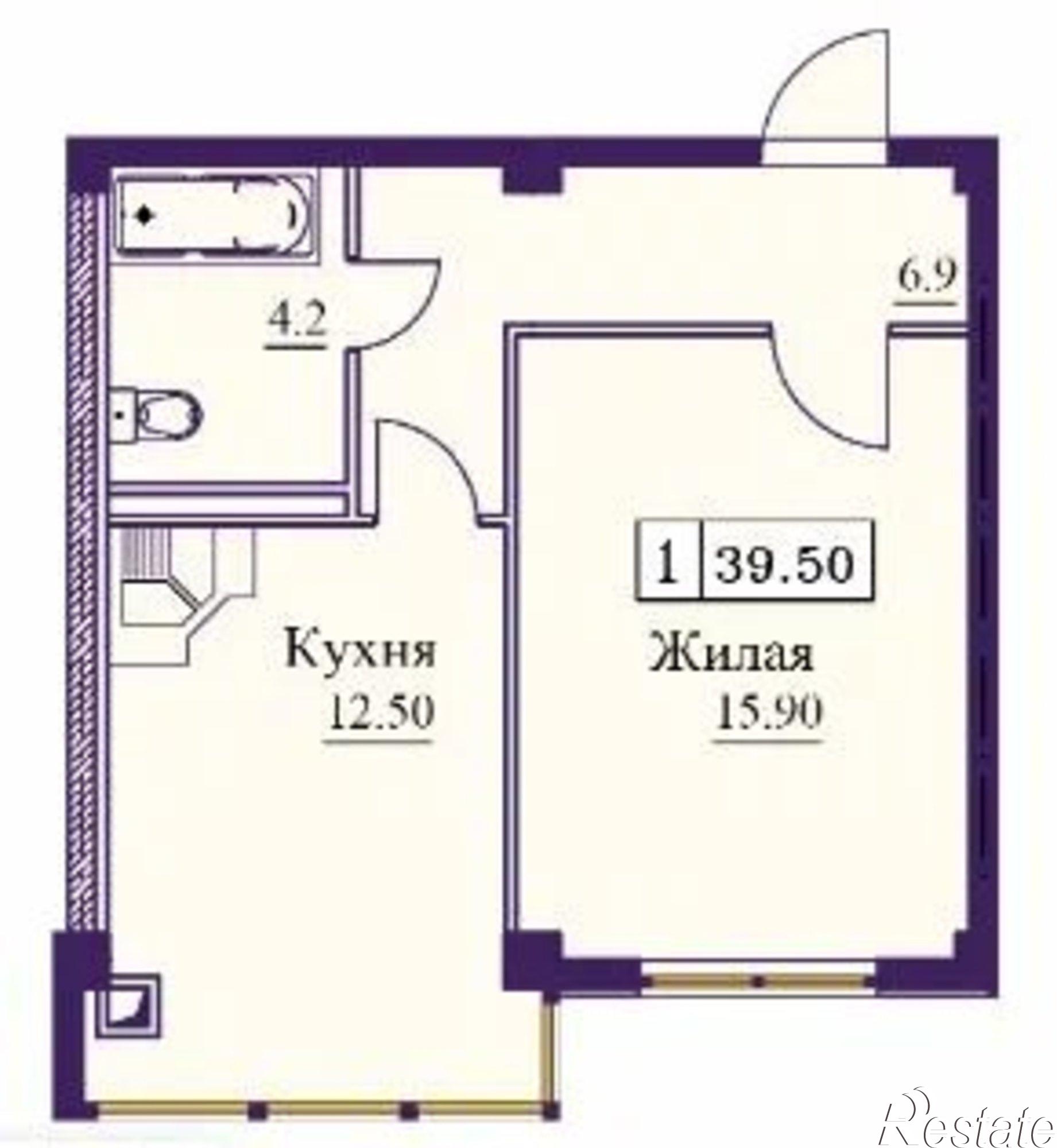 Купить квартиру за 4 345 000 рублей на Советская улица, 69А