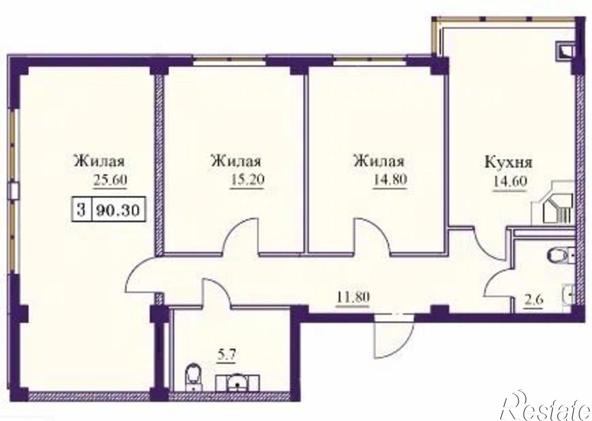 Купить квартиру за 8 578 500 рублей на ул Советская, 69А