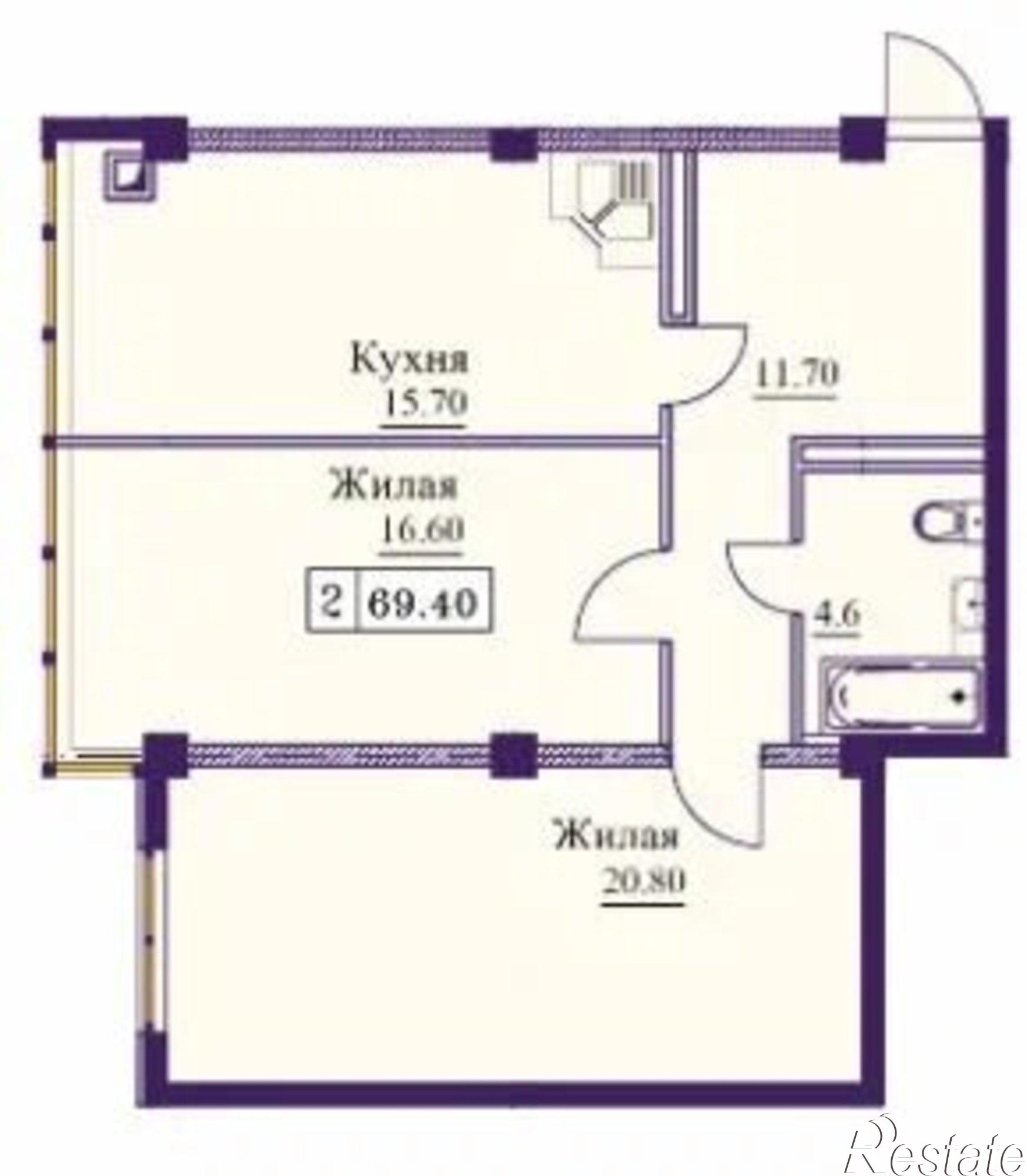 Купить квартиру за 6 940 000 рублей на ул Советская, 69А