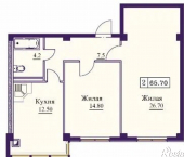 2-комн, 66 кв м, этаж 5/9 Советская улица, 69А