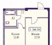 1-комн, 40 кв м, этаж 8/9 ул Советская, 69А