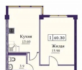 1-комн, 40 кв м, этаж 9/9 Советская улица