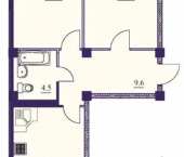 2-комн, 73 кв м, этаж 7/9 Советская улица