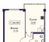 1-комн, 47 кв м, этаж 4/9 Советская улица