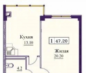 1-комн, 47 кв м, этаж 7/9 ул Советская, 69А