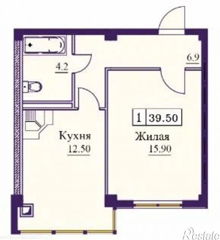 1-комн квартира в новом доме Советская улица, 69А,  д. 69А