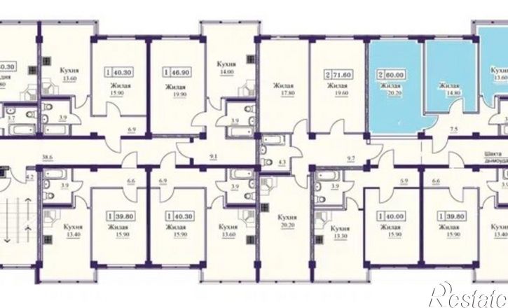 2-комн квартира в новом доме Советская улица