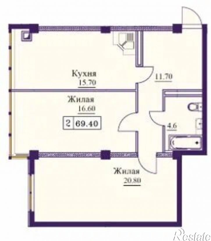 2-комн квартира в новом доме ул Советская, 69А,  д. 69А