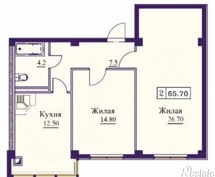 2-комн квартира в новом доме ул Советская, 69А,  д. 69А