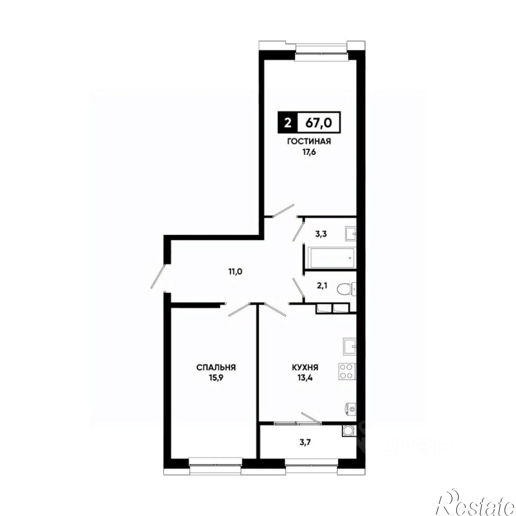 Купить квартиру за 7 081 900 рублей на Российский проспект, 18к4