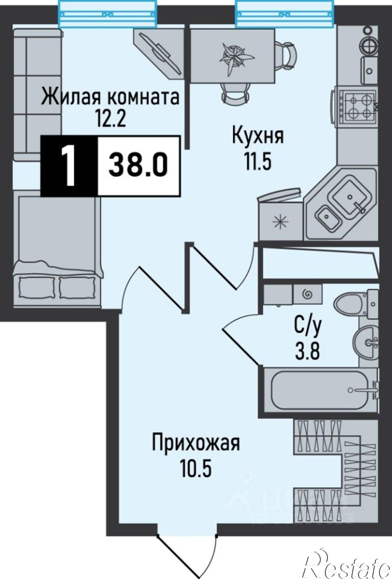 Купить квартиру за 4 218 000 рублей на Туманная улица, 26