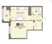 1-комн, 48 кв м, этаж 11/12 улица Серова, 468/5