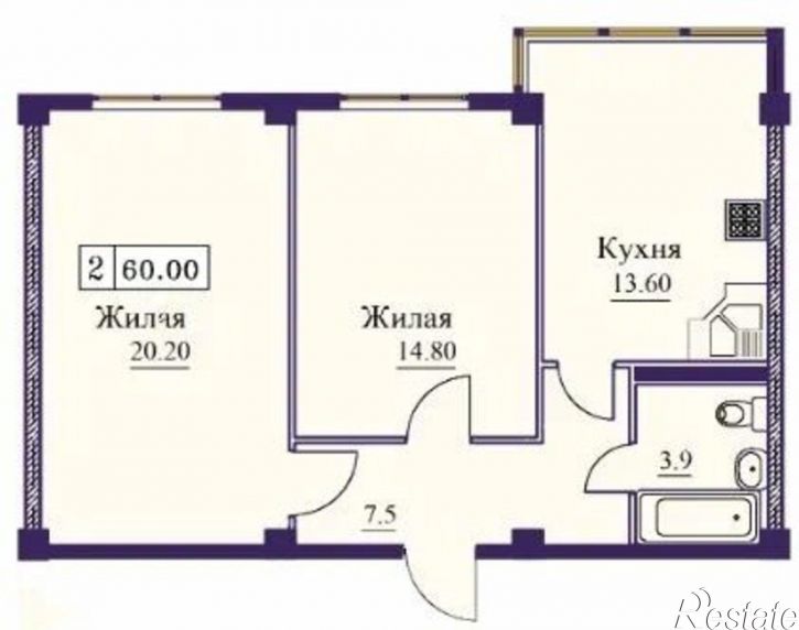 2-комн квартира в новом доме Минеральные Воды, Советская улица