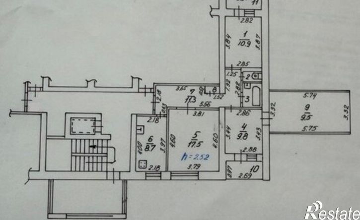 3-комн квартира Невинномысск, улица Гагарина, 54