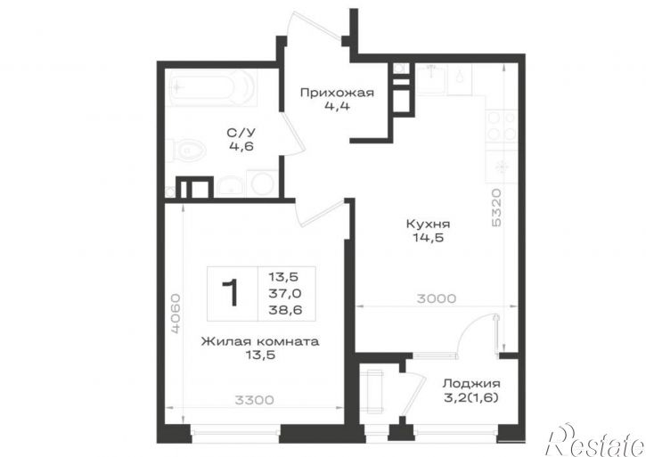 1-комн квартира в новом доме Ленина улица, д.63