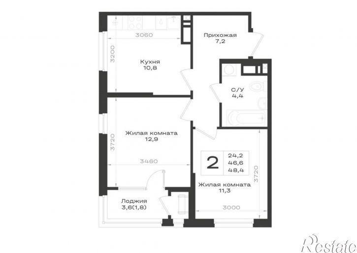 2-комн квартира в новом доме Ленина улица, д.63