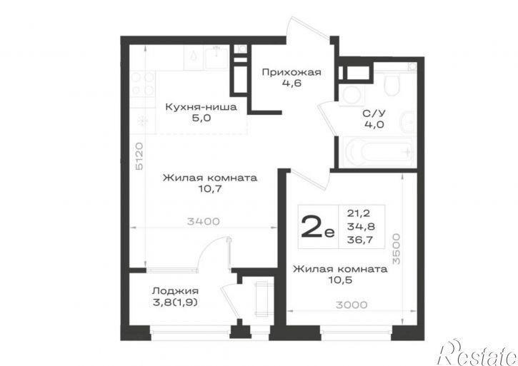 2-комн квартира в новом доме Ленина улица, д.63