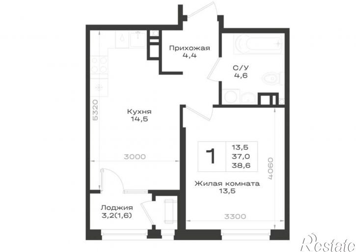 1-комн квартира в новом доме Ленина улица, д.63