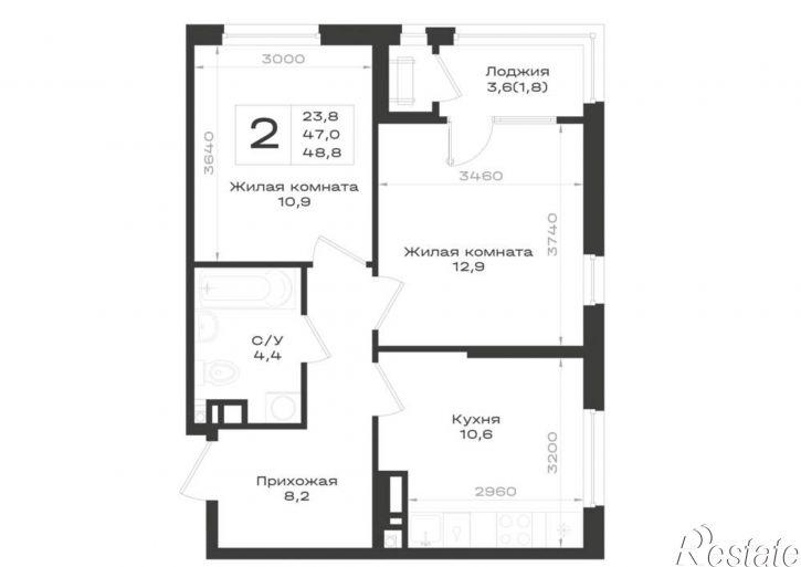 2-комн квартира в новом доме Ленина улица, д.63