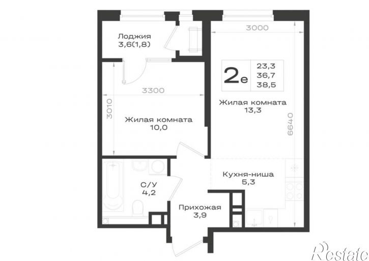 2-комн квартира в новом доме Ленина улица, д.63