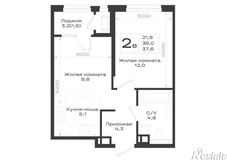 2-комн квартира в новом доме Ленина улица, д.63