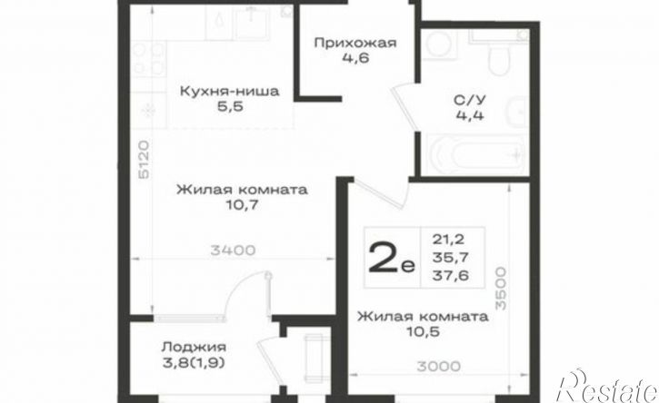 2-комн квартира в новом доме Предгорный муниципальный округ, ЖК Нагория