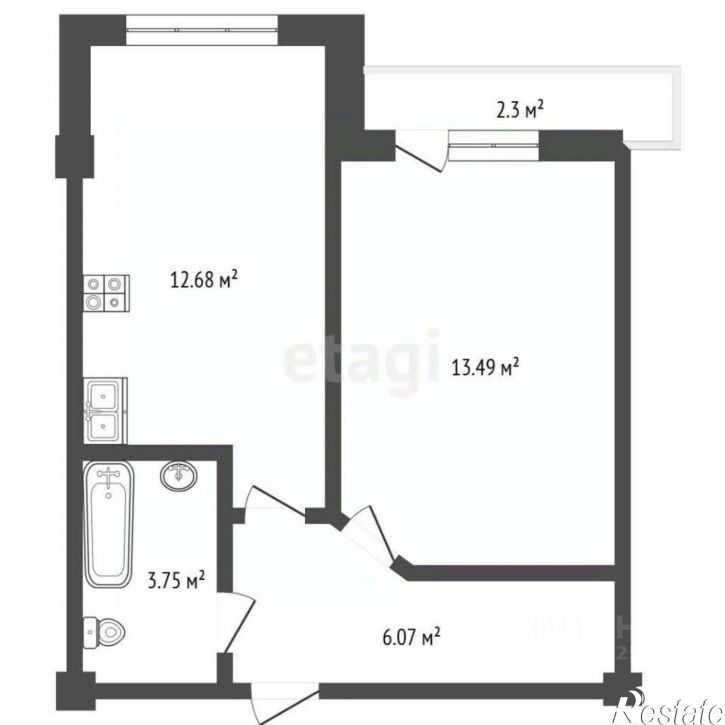 1-комн квартира