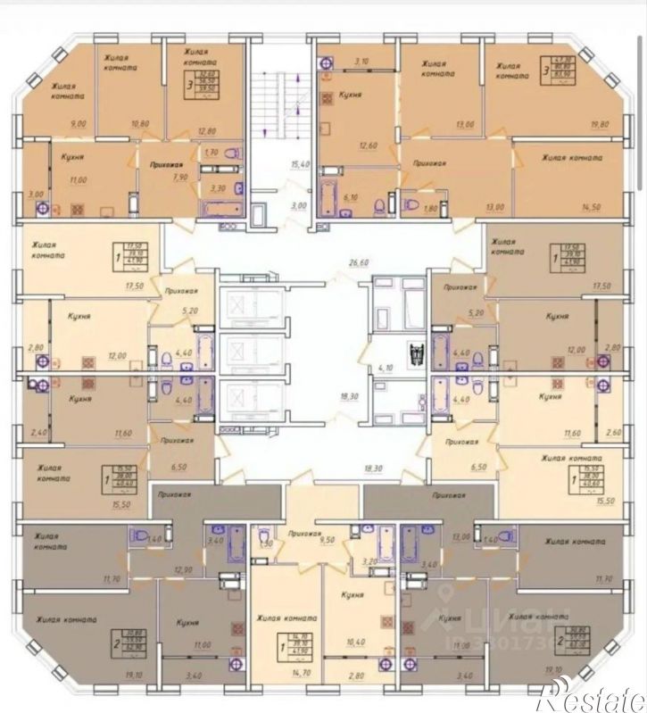 2-комн квартира в новом доме Ленинский район, микрорайон № 9