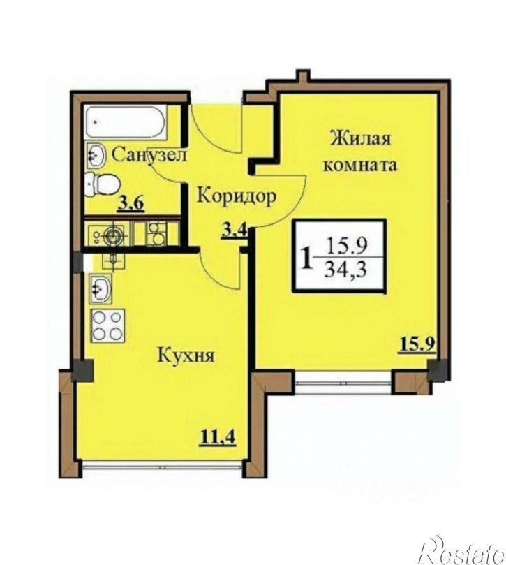 1-комн квартира Ессентуки г., Просторная ул., д.15
