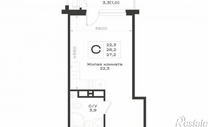 1-комн квартира в новом доме Предгорный муниципальный округ, ЖК Нагория