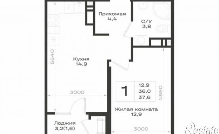 1-комн квартира в новом доме Предгорный муниципальный округ, ЖК Нагория