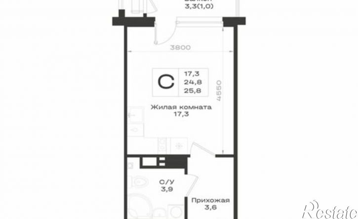 1-комн квартира в новом доме Предгорный муниципальный округ, ЖК Нагория
