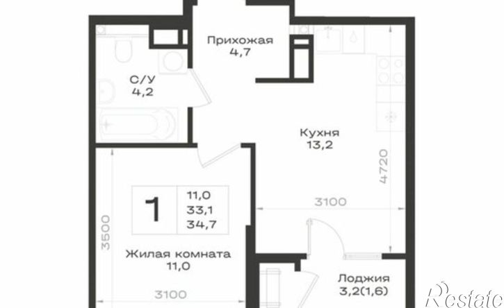 1-комн квартира в новом доме Предгорный муниципальный округ, ЖК Нагория