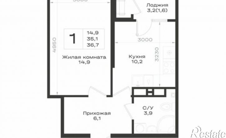 1-комн квартира в новом доме Предгорный муниципальный округ, ЖК Нагория