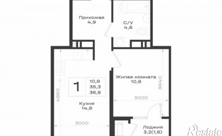 1-комн квартира в новом доме Предгорный муниципальный округ, ЖК Нагория