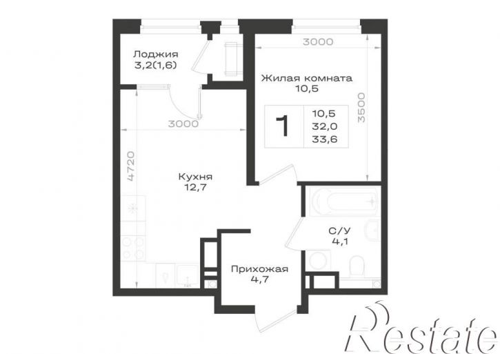 1-комн квартира в новом доме Ленина улица, д.63